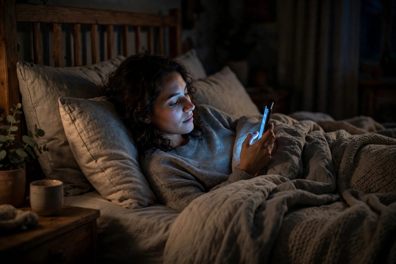 Late-night texting conversation — GTS meaning examples