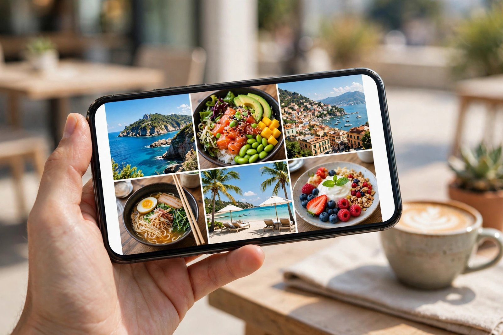 Phone showing Instagram-style photo sharing — IG meaning examples