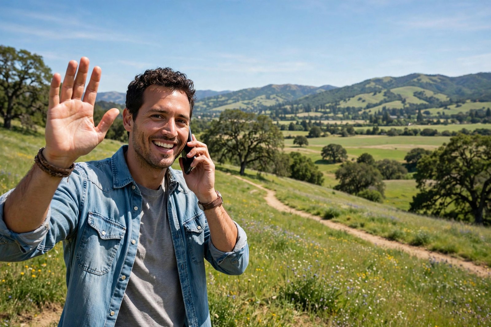 Person waving hello on phone — how to reply to WSG